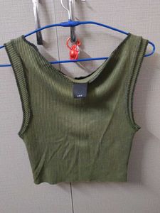 Olive Graphic Tank Top
