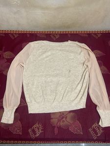 Elegant Sheer Sleeve Sweater
