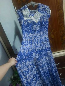 Blue Patterned Maxi Dress