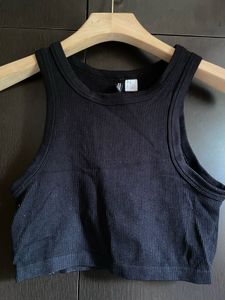 H&M Black Ribbed Cropped Tank Top