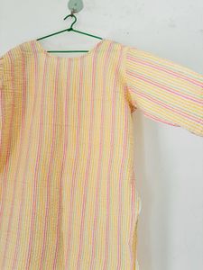Yellow Crinkled Kurta Top(XXL)🍍