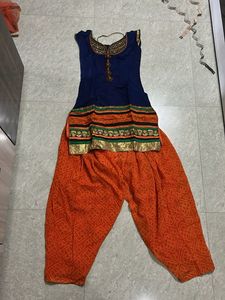 Elegant Blue kurta set bandhni bottom with dupptta