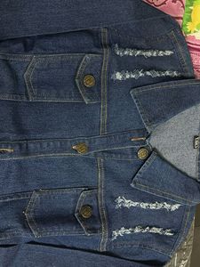 Distressed Denim Jacket - Size M