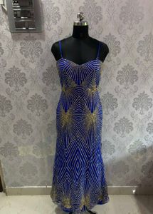 Blue Embellished Ethnic Gown