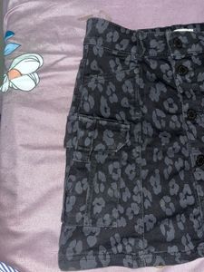 Mini Cargo Denim Skirt