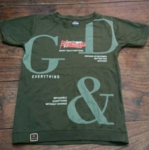 Olive Green Graphic T-shirt