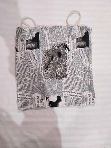Newsprint crop top ( free size)