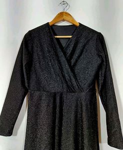 Shimmery Black A-line Party Dress