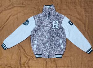 Rare Y2K Leopard Print Varsity Jacket