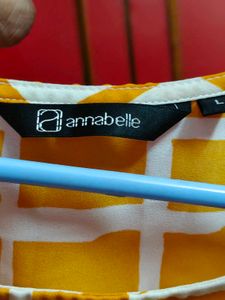 ANNABELLE BY PANTALOONS Mustard White Boxy Fit Tee