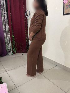 Brown Knit Jumpsuit