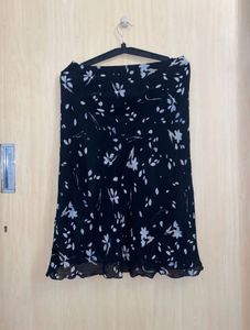 Black Floral Midi Skirt