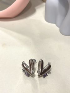 Anti tarnish, Elegant Silver Tone Stud Earrings