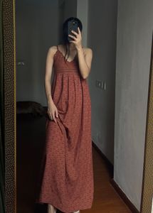 NEW LOOK  Cotton Crochet Maxi Dress in Rust Orange