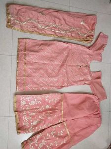 Pink & Gold Embroidered Salwar Kameez