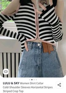 Striped Cold Shoulder Top