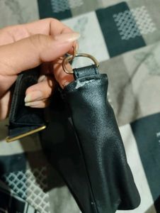 Black Shoulder Bag with Coin Purse