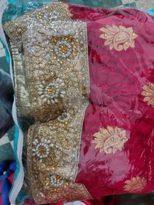 Heavy Wedding Saree Net With Fabric