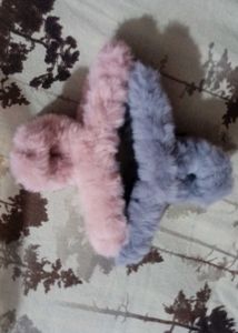 Fluffy Hair Claw Clips - Cute Pastel Set
