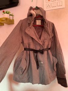 Polka Dot Hooded Coat
