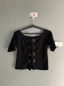 Chic Black Top - Unique Detail