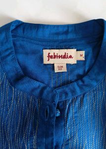 Fabindia Blue Silk Kurta