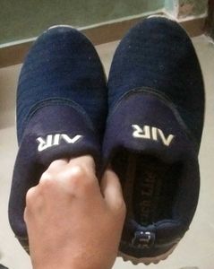 Navy Blue &#34;AIR&#34; Slip-On Kids Sneakers