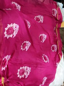 Elegant Pink Floral saree(gota patti)