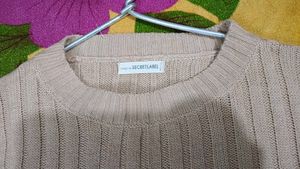 Beige Knit Long Sleeve Top