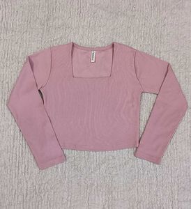 Cute Pink Square Neck Top For Women