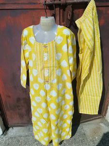 Yellow Printed Kurta Set