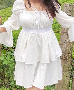White Tiered Dress