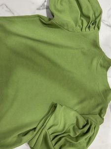Green Puff Sleeve Top