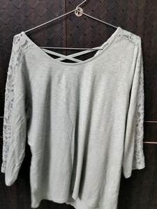 Sage Green Top With Criss Cross Back💞
