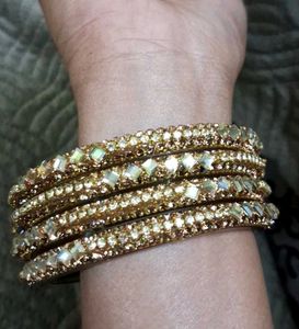 Glass Golden Bangles