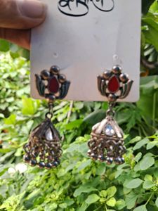 Cute Silver Jhumka Earrings