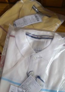 ITH White &amp;YellowStriped Polo Shirt - New with Tag