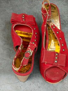 Red Bow Slingback Heels