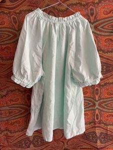 Light Blue Off-Shoulder Tunic Top