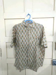 Ethnic Handblock Printed Men&#39;s Shirt