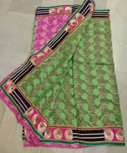 Beautiful Festive Wear Pure Cotton Brasso Saree
