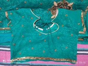 Teal Embellished Saree