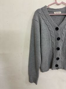 Gray Knit Cardigan