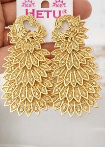 Golden Peacock Earrings