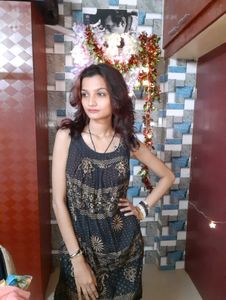 Women Cotton Printed Black Dress