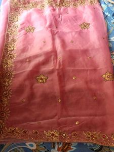 Pink Embellished Saree