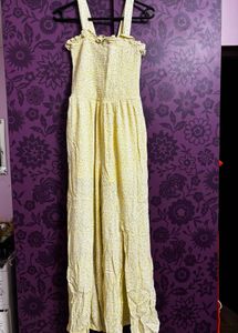 Floral Pastel Yellow Sleeveless Jumpsuit