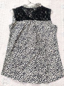 Leopard Print Lace Top
