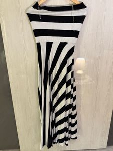 Super Classic Black And White Tube Maxi Dress