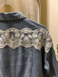 Denim Jacket with Lace